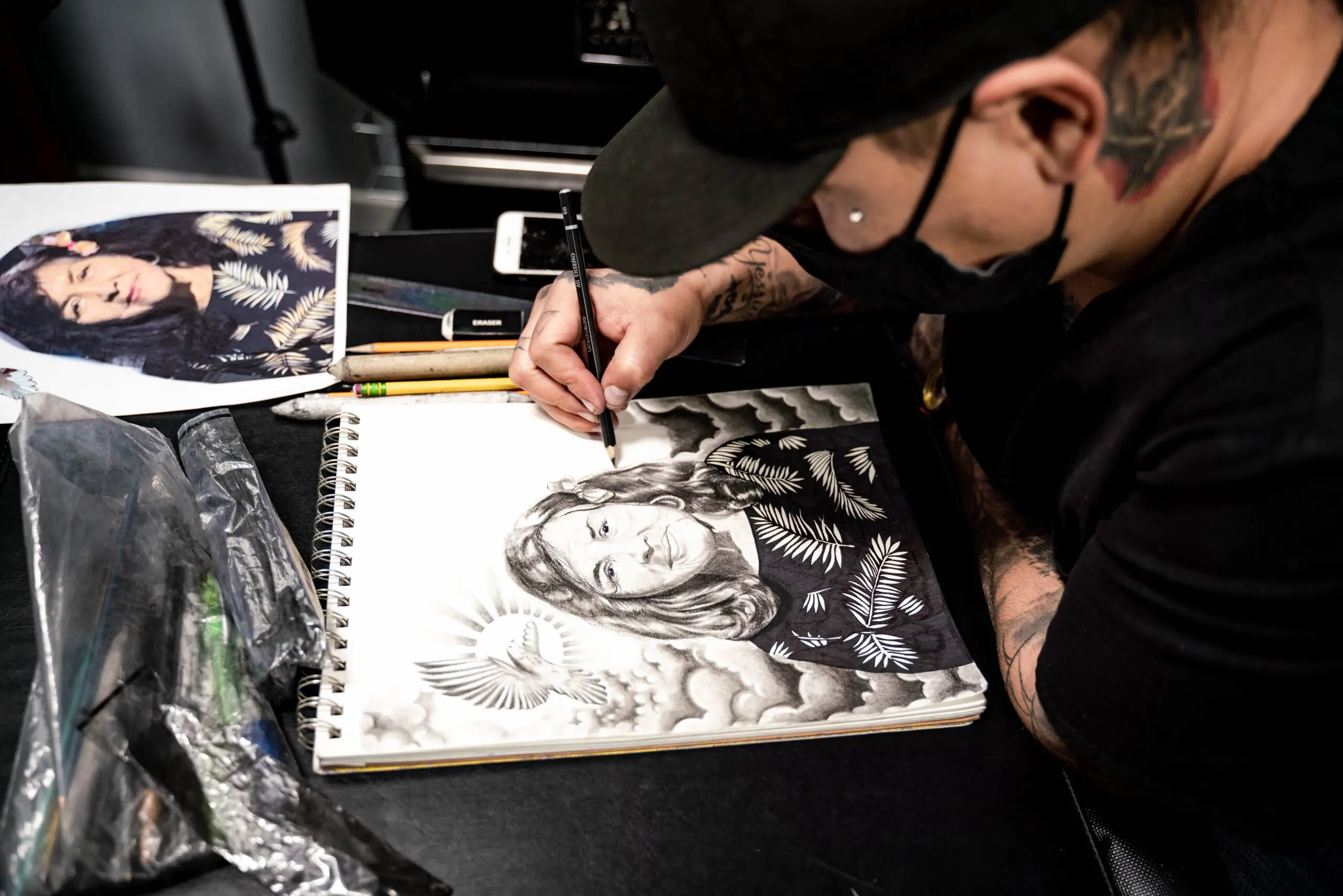 Tattoo studio session in San Antonio