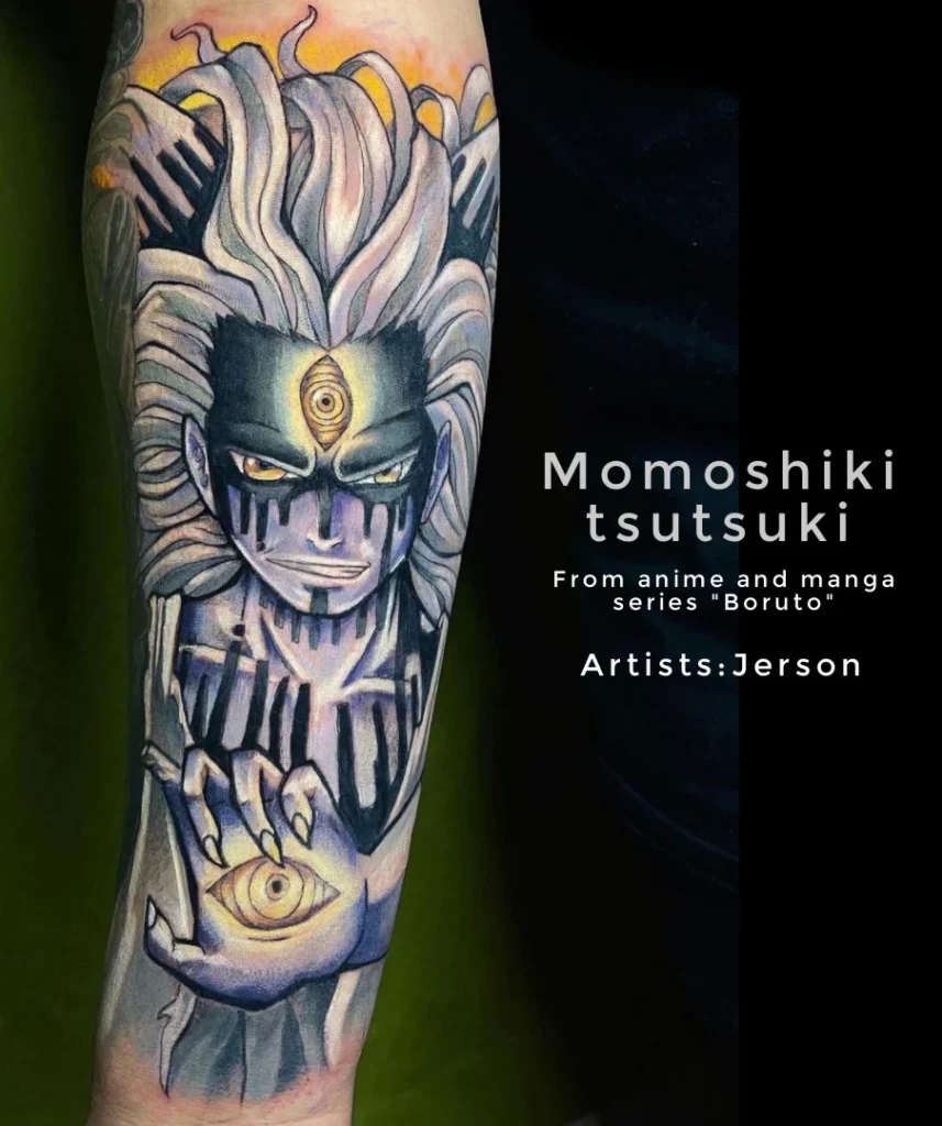 Anime tattoo on arm